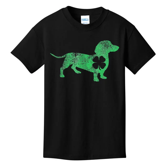 irish Dachshund Dog Shamrock Saint Paddy's Kids T-Shirt