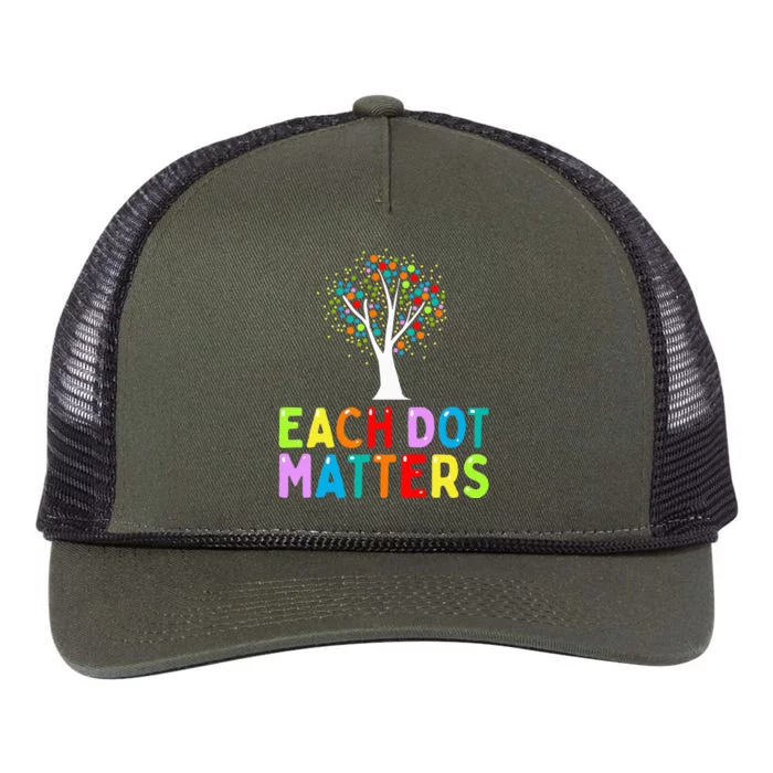 International Dot Day Each Dot Matters Unity Tree Polka Dot Retro Rope Trucker Hat Cap