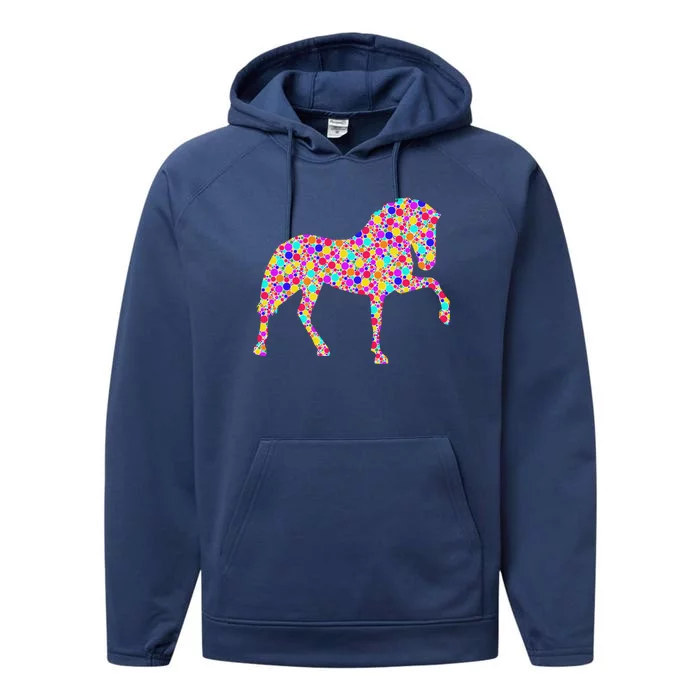 International Dot Day Colorful Dotted Horse Gift Performance Fleece Hoodie