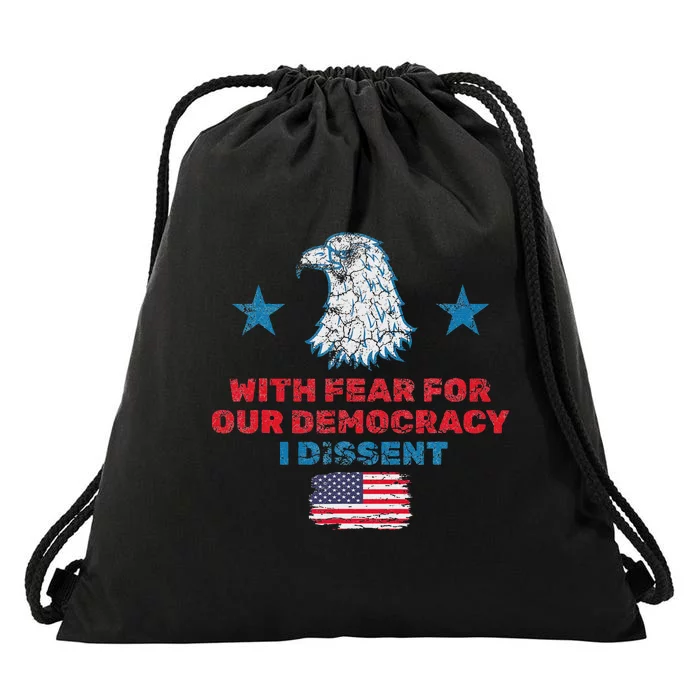 I Dissent Defend Democracy Drawstring Bag