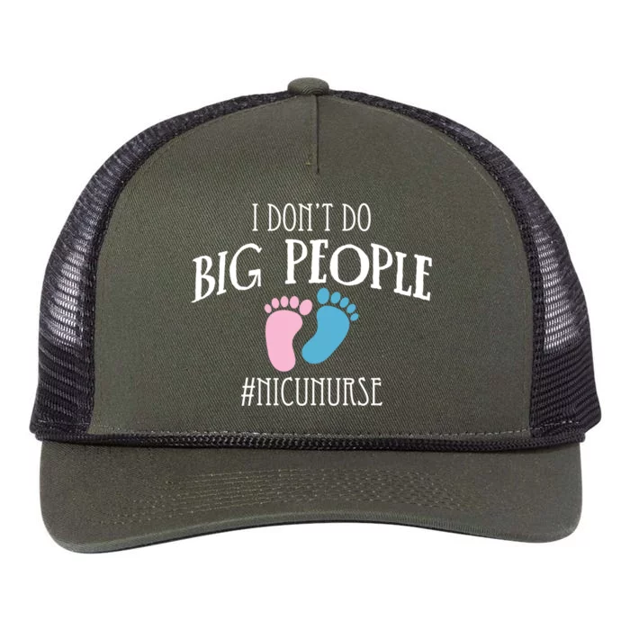 I Dont Do Big People Nicu Nurse Icu Nursing Gift Retro Rope Trucker Hat Cap