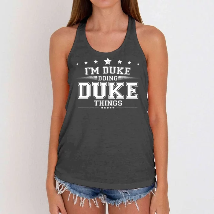 Im Duke Doing Duke Things Women's Knotted Racerback Tank