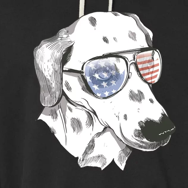 Independence Day Dalmatian Dog Garment-Dyed Fleece Hoodie