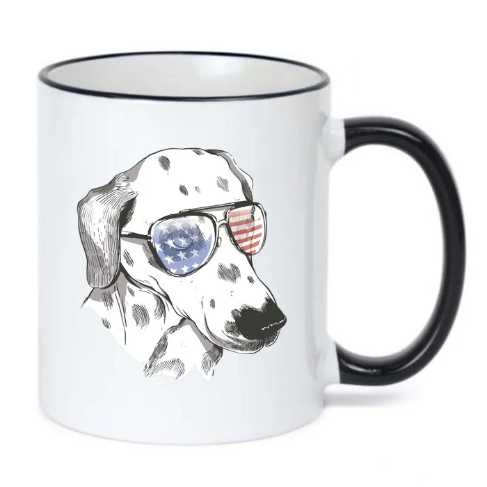 Independence Day Dalmatian Dog Black Color Changing Mug