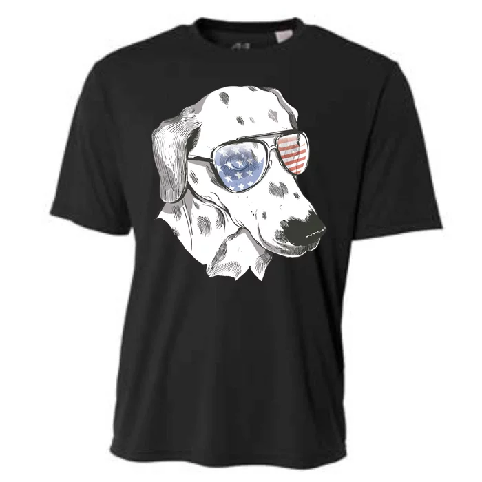 Independence Day Dalmatian Dog Cooling Performance Crew T-Shirt