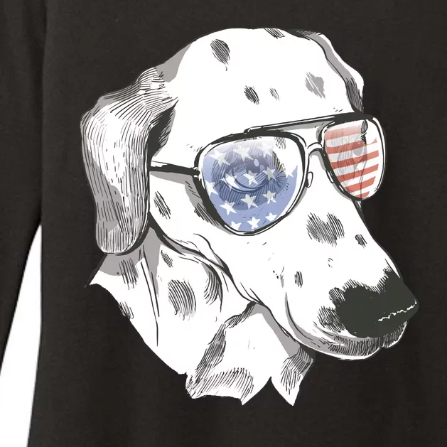 Independence Day Dalmatian Dog Womens CVC Long Sleeve Shirt