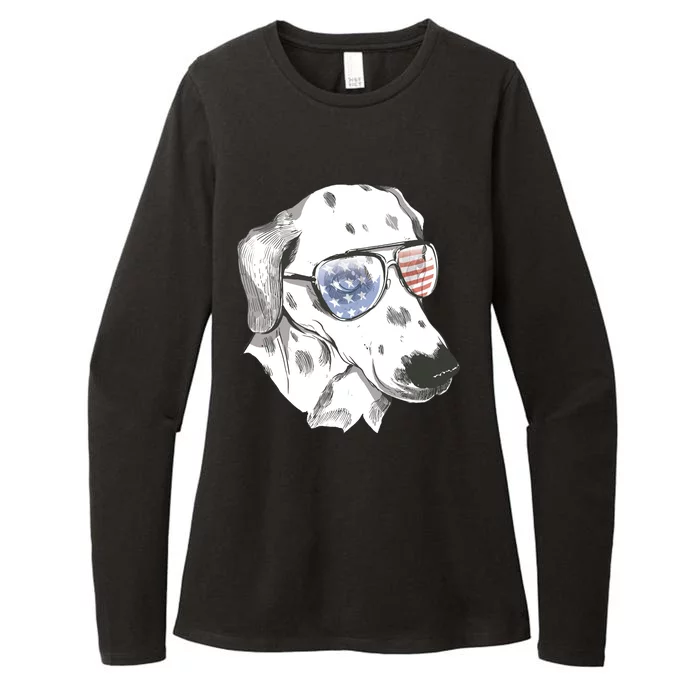 Independence Day Dalmatian Dog Womens CVC Long Sleeve Shirt