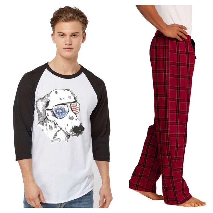 Independence Day Dalmatian Dog Raglan Sleeve Pajama Set