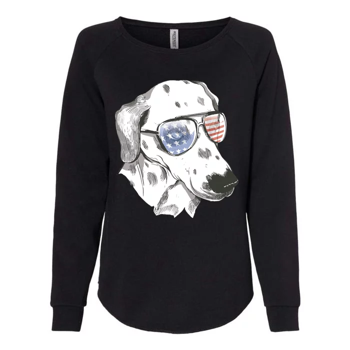 Independence Day Dalmatian Dog Womens California Wash Sweatshirt