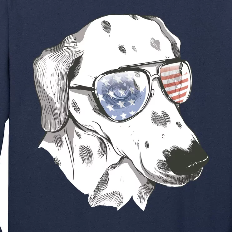 Independence Day Dalmatian Dog Tall Long Sleeve T-Shirt