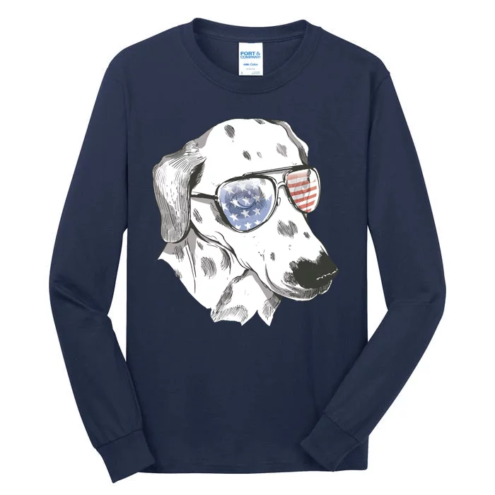 Independence Day Dalmatian Dog Tall Long Sleeve T-Shirt