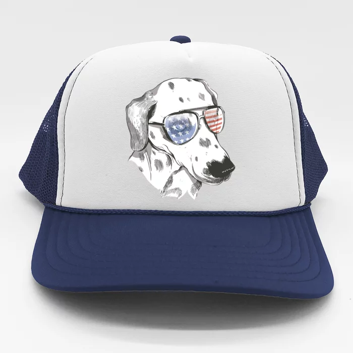 Independence Day Dalmatian Dog Trucker Hat