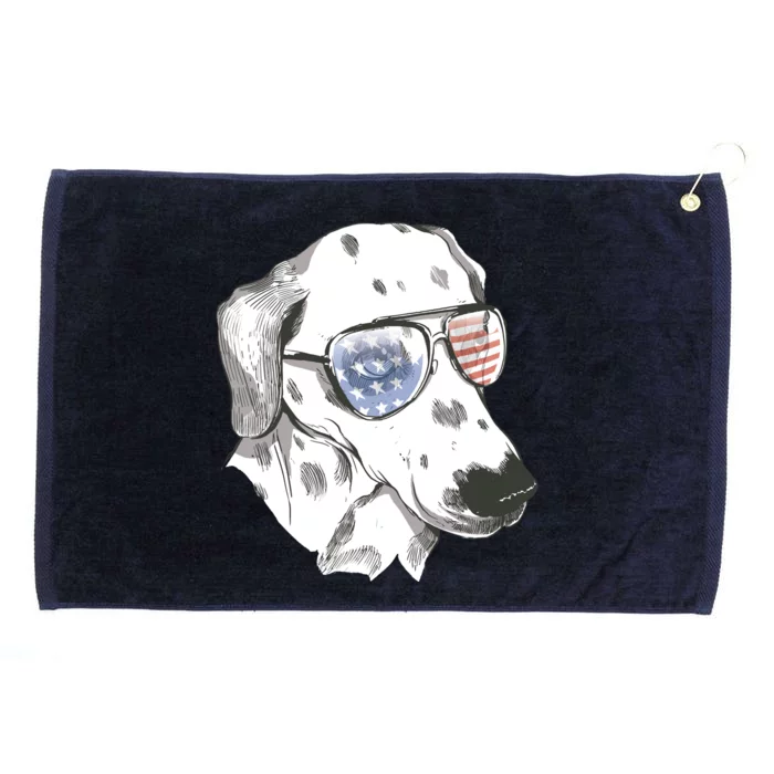 Independence Day Dalmatian Dog Grommeted Golf Towel