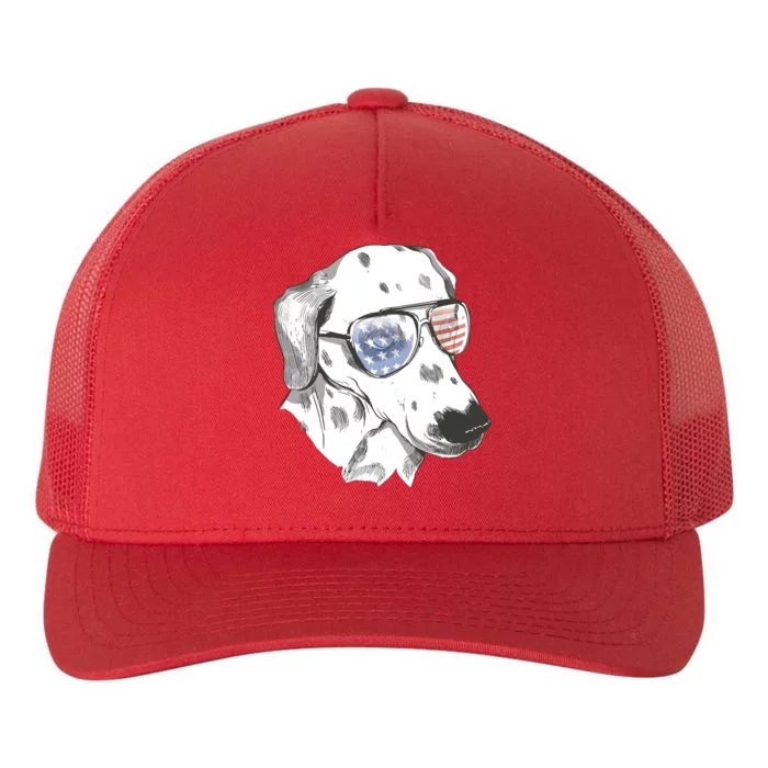 Independence Day Dalmatian Dog Yupoong Adult 5-Panel Trucker Hat