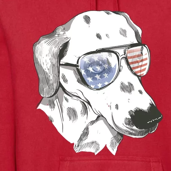 Independence Day Dalmatian Dog Premium Hoodie