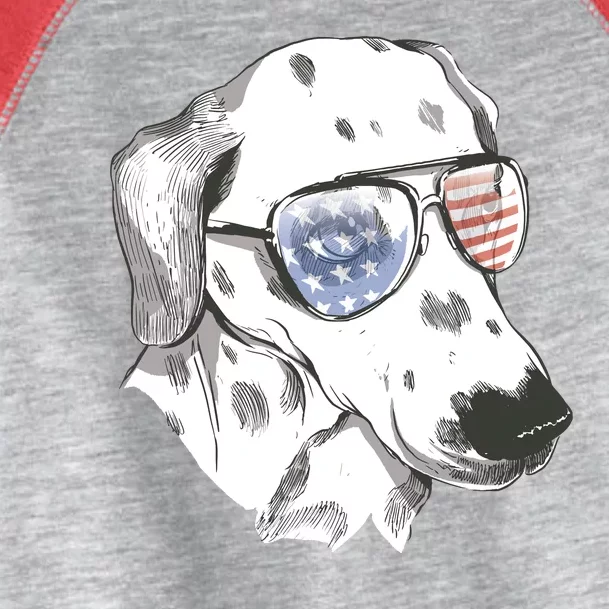 Independence Day Dalmatian Dog Toddler Fine Jersey T-Shirt