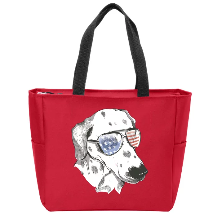 Independence Day Dalmatian Dog Zip Tote Bag