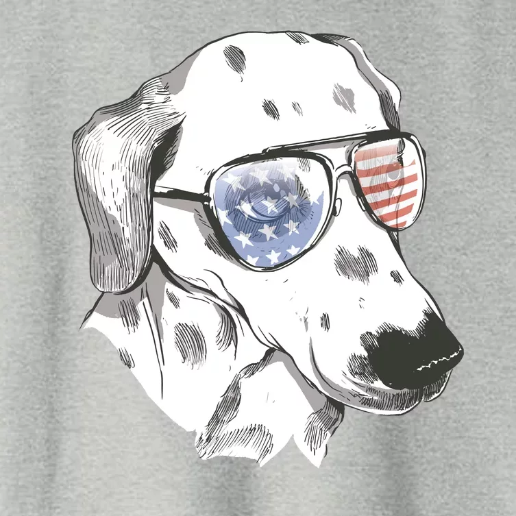 Independence Day Dalmatian Dog Women's Crop Top Tee