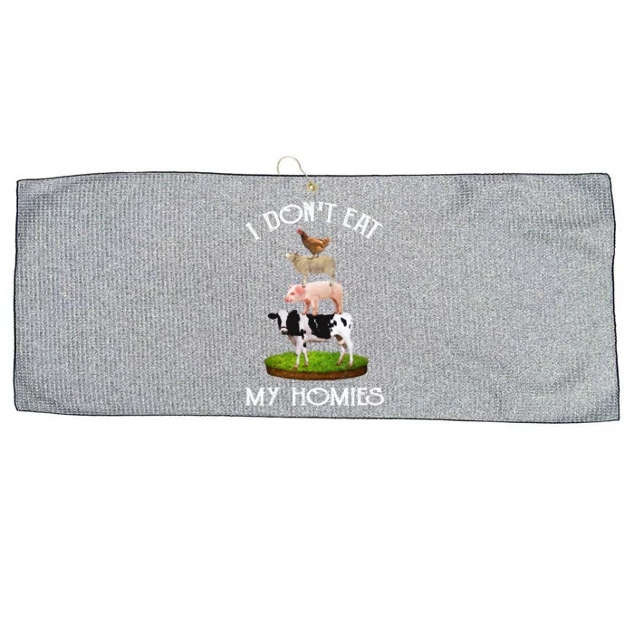 I Dont Eat My Homies Vegetarian Funny Vegans Animal Gift Large Microfiber Waffle Golf Towel