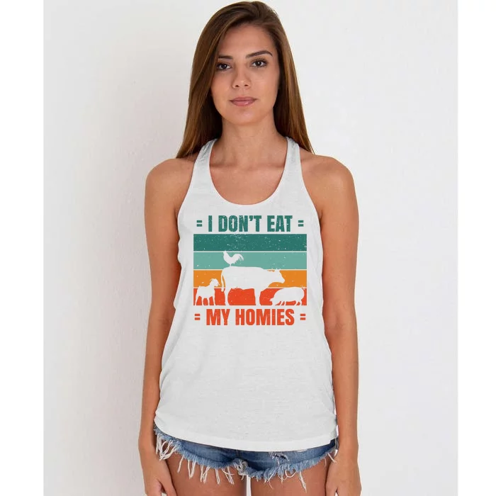 I Don't Eat My Homies Vegan Women's Knotted Racerback Tank