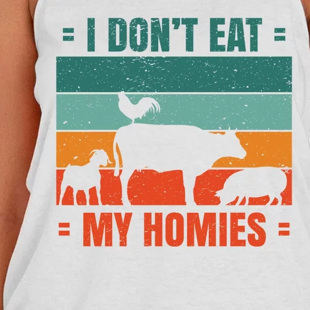 I Don't Eat My Homies Vegan Women's Knotted Racerback Tank