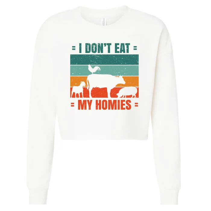 I Don't Eat My Homies Vegan Cropped Pullover Crew