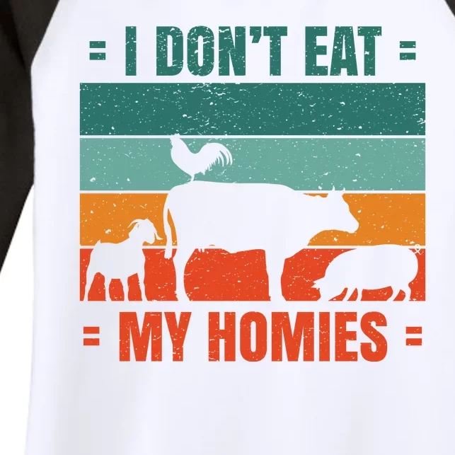 I Don't Eat My Homies Vegan Women's Tri-Blend 3/4-Sleeve Raglan Shirt