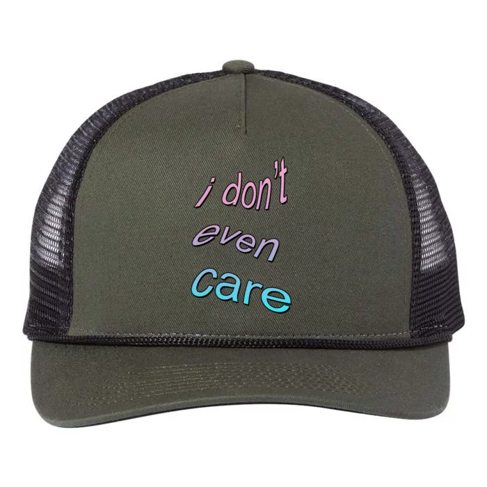 I Don't Even Care Retro Rope Trucker Hat Cap