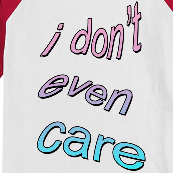 I Don't Even Care Kids Colorblock Raglan Jersey