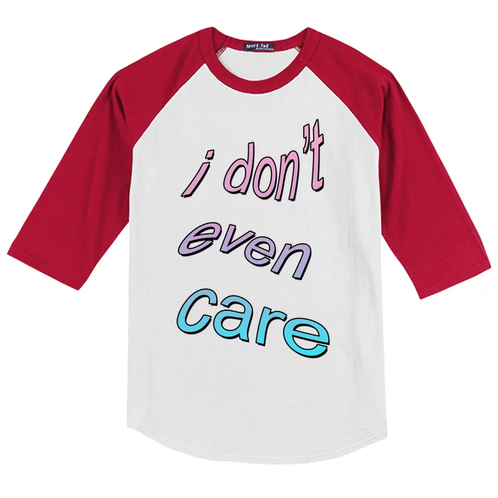 I Don't Even Care Kids Colorblock Raglan Jersey