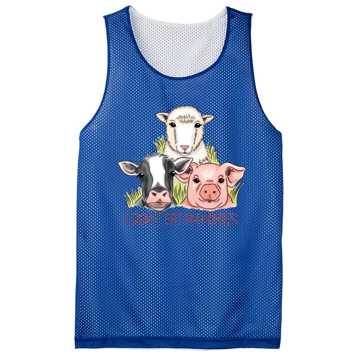 I Dont Eat My Homies Vegetable Vegetarian Funny Vegan Great Gift Mesh Reversible Basketball Jersey Tank