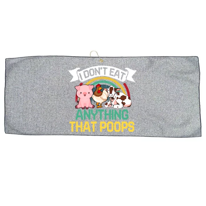 I Dont Eat Anything That Poops Vegans Gift Large Microfiber Waffle Golf Towel