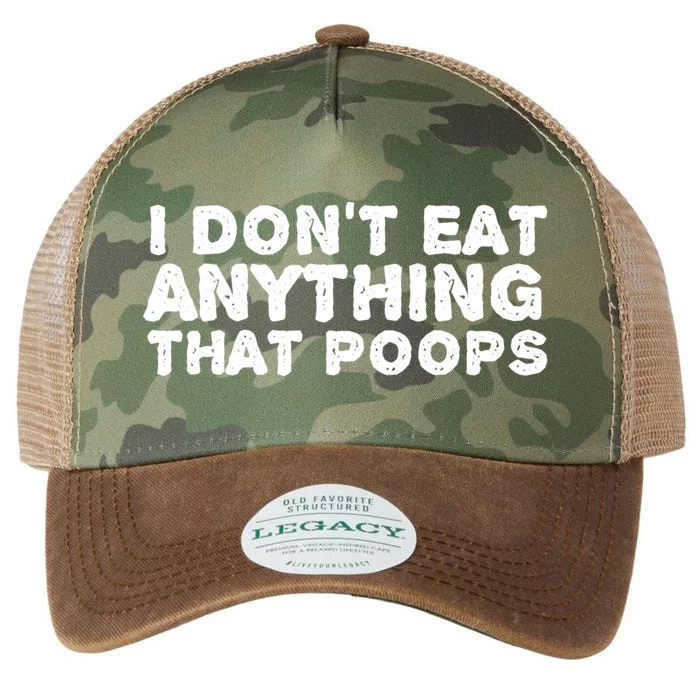 I Dont Eat Anything That Poops Vegan Food Gift Legacy Tie Dye Trucker Hat