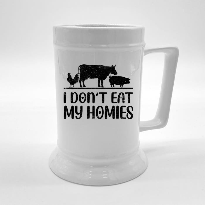 I Dont Eat My Homies Animals Lover Funny Vegan Vegetarian Gift Front & Back Beer Stein