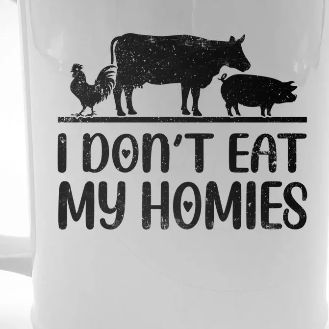 I Dont Eat My Homies Animals Lover Funny Vegan Vegetarian Gift Front & Back Beer Stein