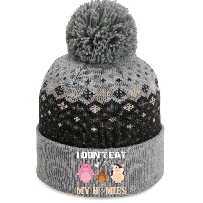 I Don`t Eat My Homies Vegan Vegetarian Great Gift The Baniff Cuffed Pom Beanie