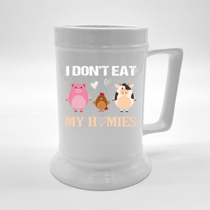 I Don`t Eat My Homies Vegan Vegetarian Great Gift Front & Back Beer Stein