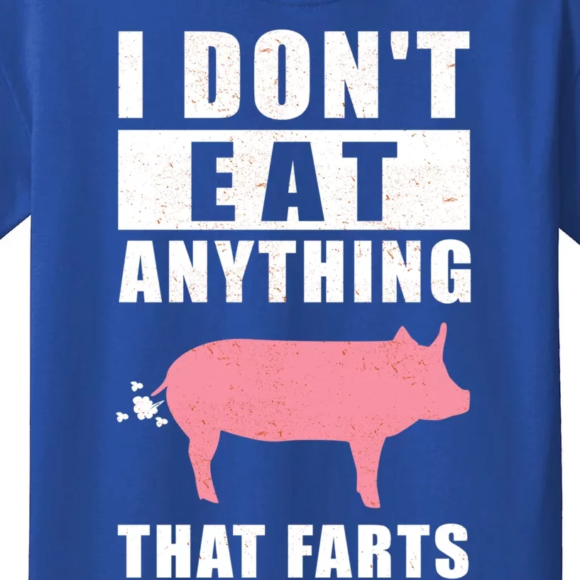 I Don't Eat Anything That Farts Cute Gift Funny Vegetarian Gift Kids T-Shirt