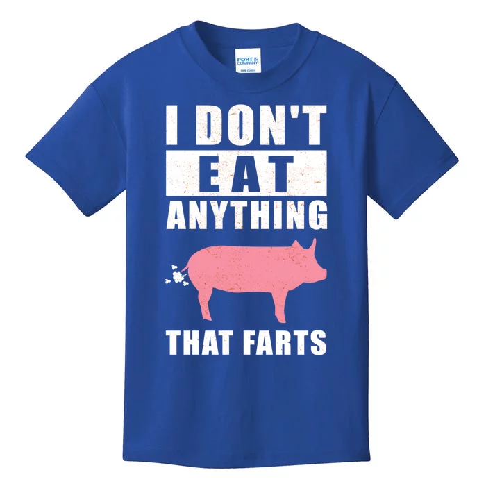 I Don't Eat Anything That Farts Cute Gift Funny Vegetarian Gift Kids T-Shirt