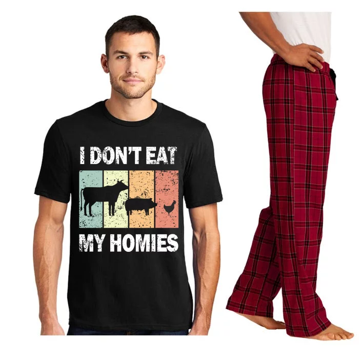 I Don't Eat My Homies Retro Vintage Funny Vegan Gift Pajama Set