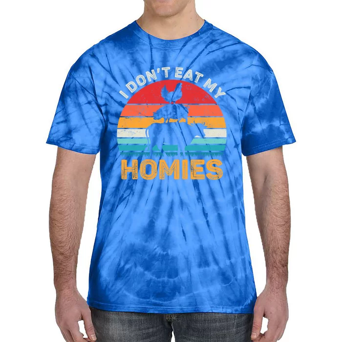 I Don't Eat My Homies Vegan Vegetarian Vintage Animals Lover Gift Tie-Dye T-Shirt