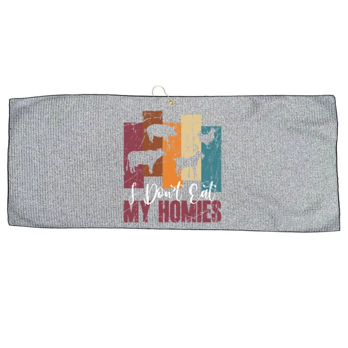 I DonT Eat My Homies Vegan Vegetarian Animal Rights Design Gift Large Microfiber Waffle Golf Towel