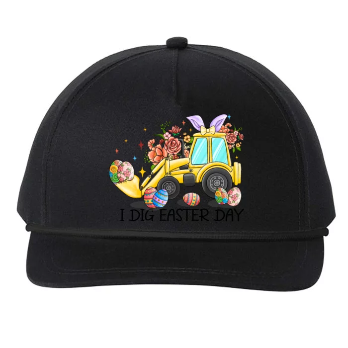 I Dig Easter Day Gift Easter Egg Floral Snapback Five-Panel Rope Hat