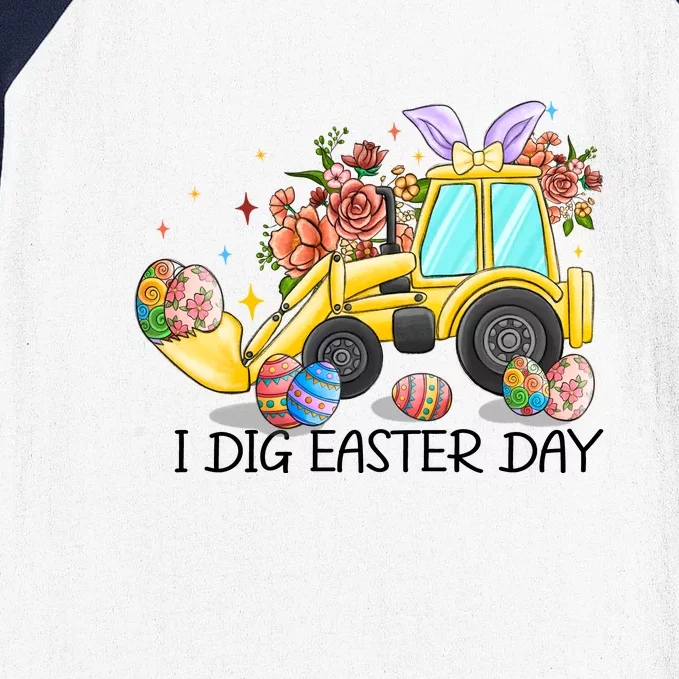 I Dig Easter Day Gift Easter Egg Floral Baseball Sleeve Shirt