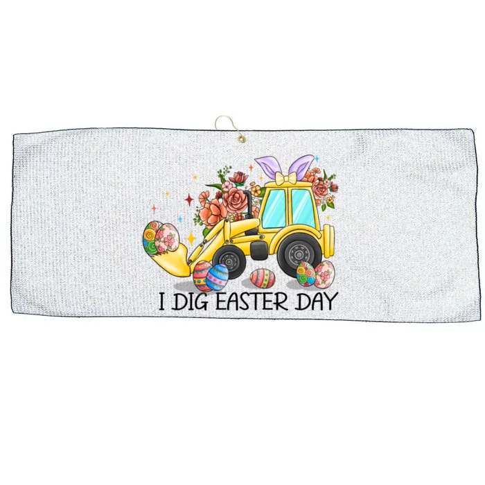 I Dig Easter Day Gift Easter Egg Floral Large Microfiber Waffle Golf Towel