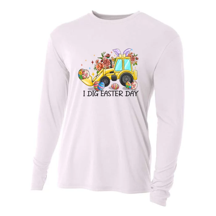 I Dig Easter Day Gift Easter Egg Floral Cooling Performance Long Sleeve Crew