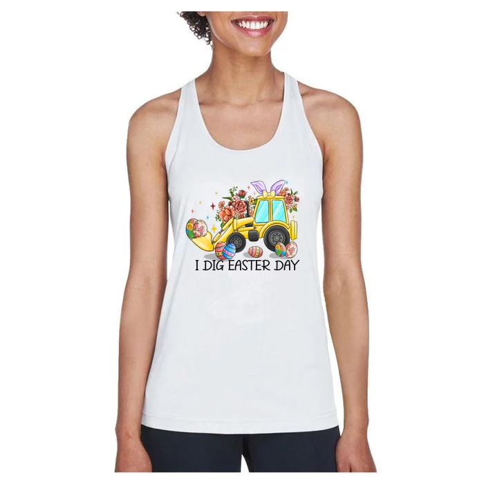 I Dig Easter Day Gift Easter Egg Floral Women's Racerback Tank