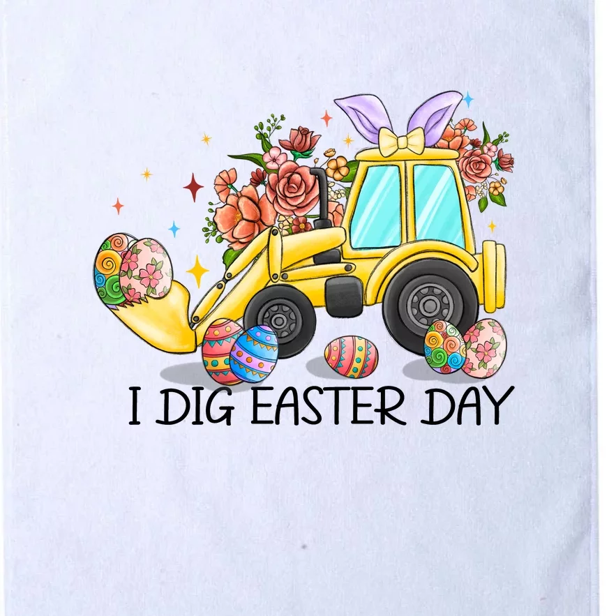 I Dig Easter Day Gift Easter Egg Floral Platinum Collection Golf Towel