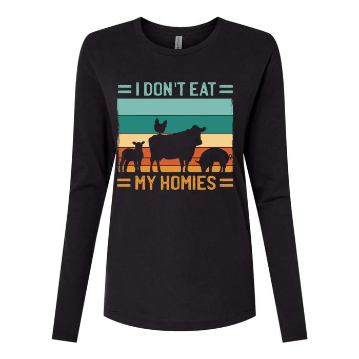 I Don´t Eat My Homies Vegetarian Vegan Cool Gift Womens Cotton Relaxed Long Sleeve T-Shirt