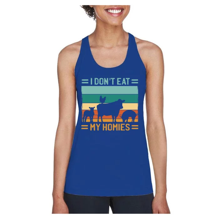 I Don´t Eat My Homies Vegetarian Vegan Cool Gift Women's Racerback Tank